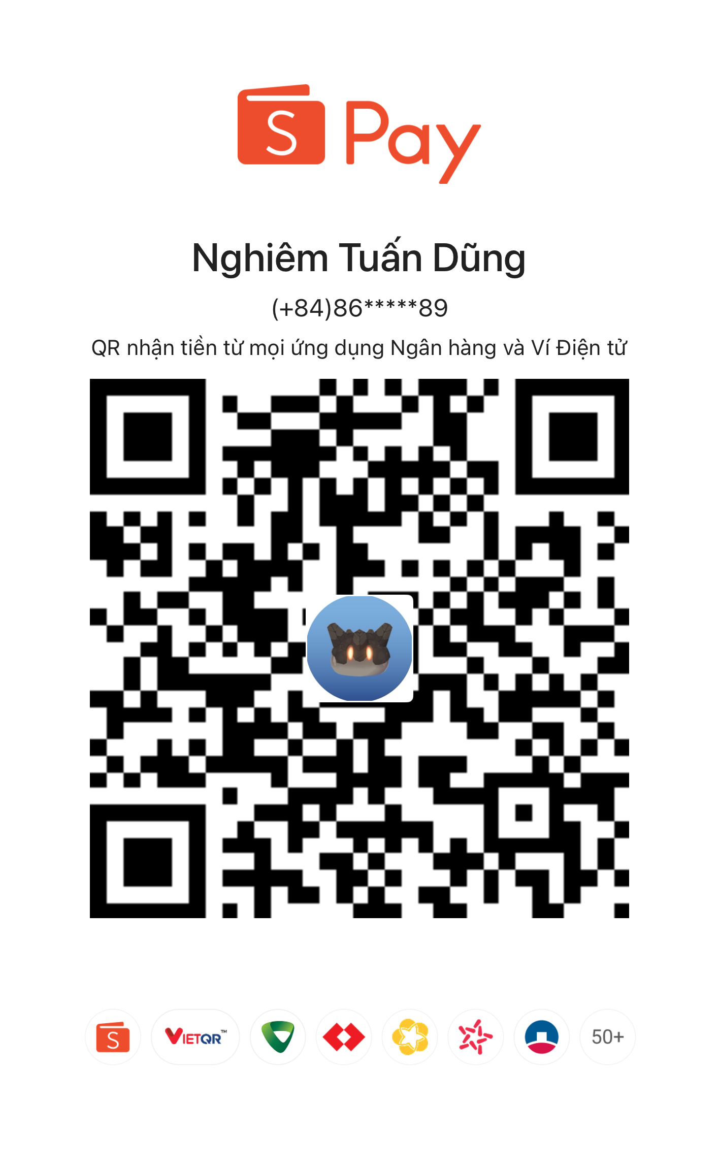 QR tài khoản ủng hộ dự phòng của Tin K32 CBN qua ví điện tử